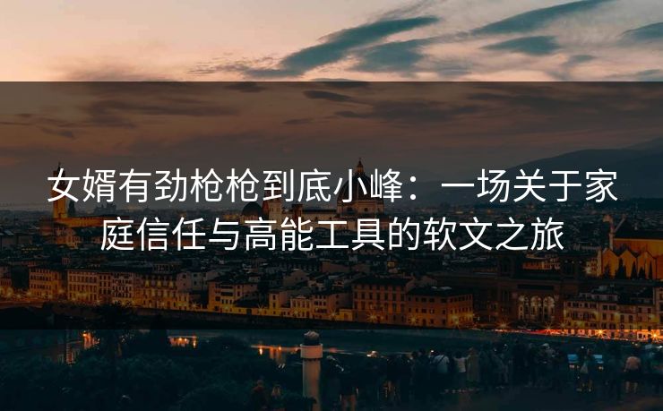 女婿有劲枪枪到底小峰:一场关于家庭信任与高能工具的软文之旅 女婿有劲枪枪到底小峰:一场关于家庭信任与高能工具的软文之旅