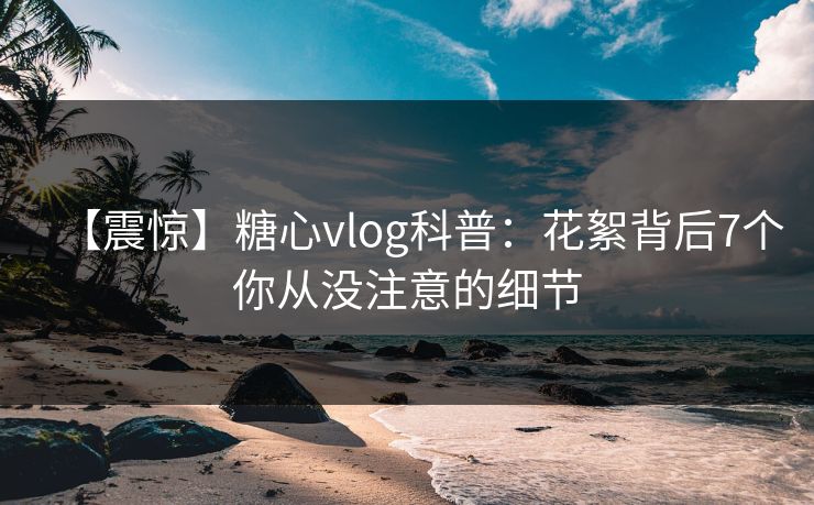 【震惊】糖心vlog科普：花絮背后7个你从没注意的细节