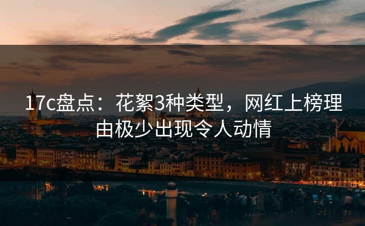 17c盘点：花絮3种类型，网红上榜理由极少出现令人动情
